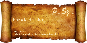 Pakot Szidor névjegykártya